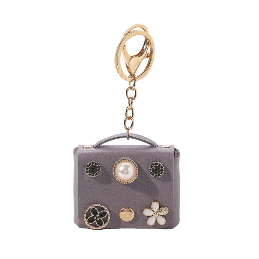 Wholesale Cartoon Inlaid Pearl Coin Purse Leather Keychain